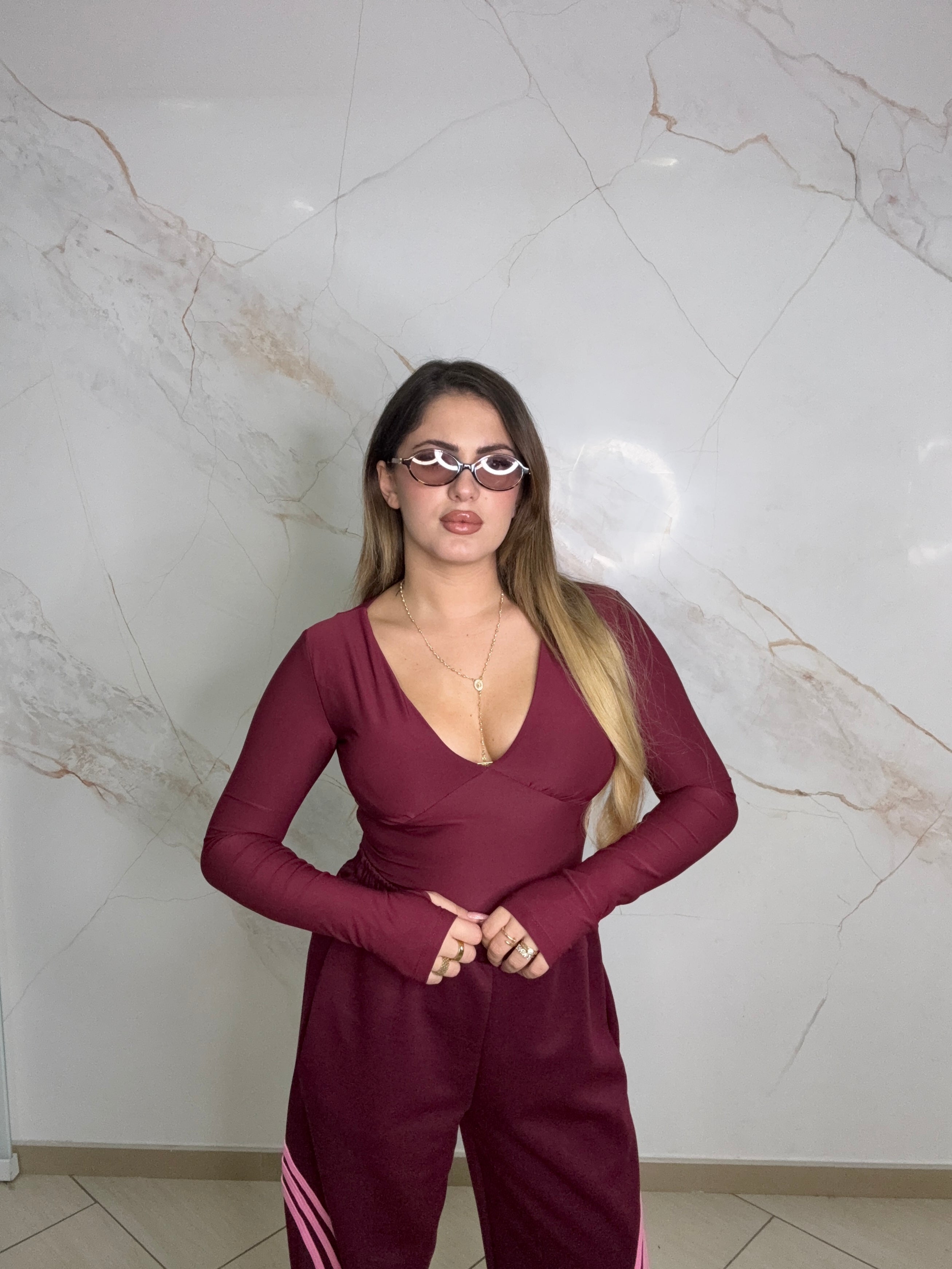 Maglia V con guantino