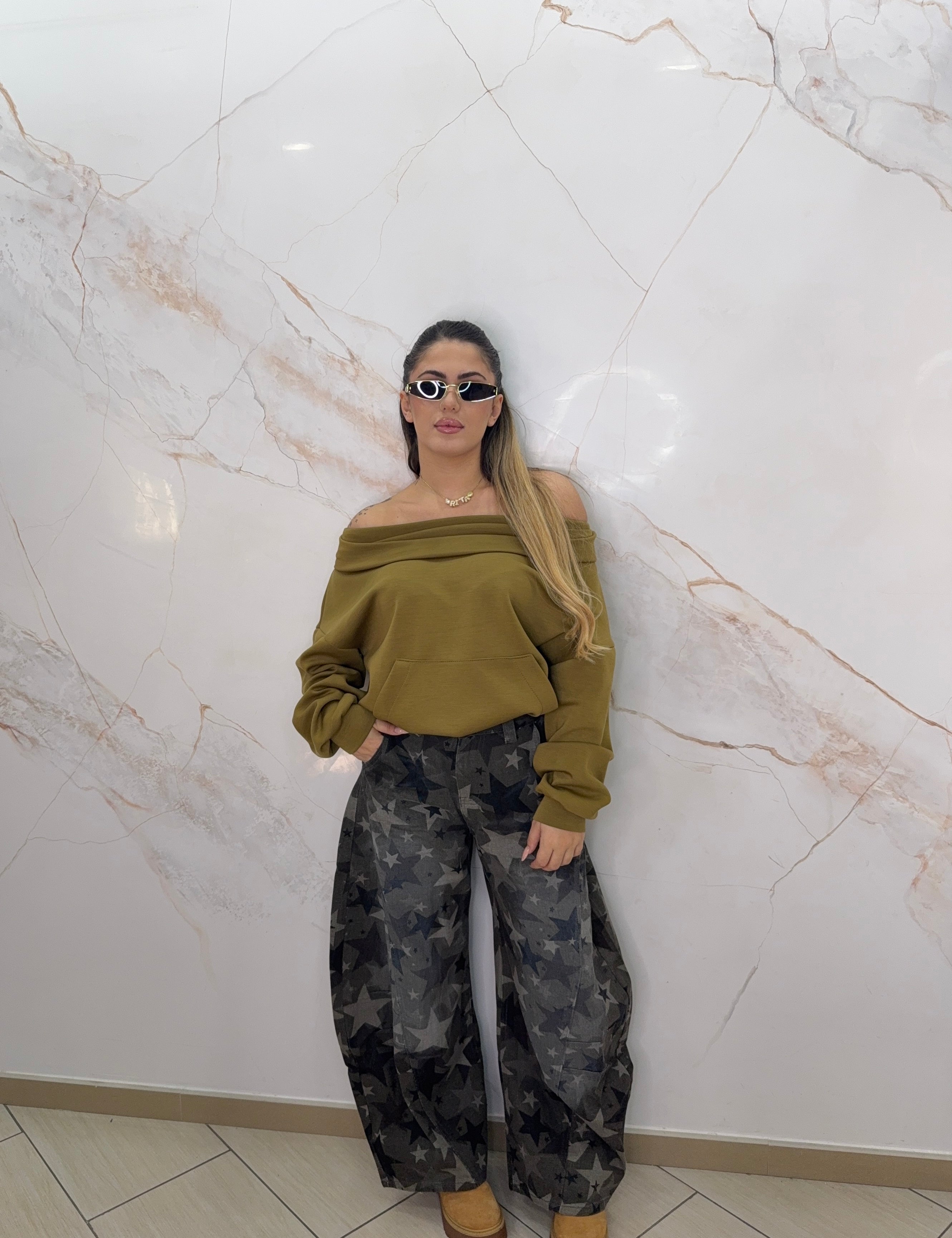 Felpa scollo a barca