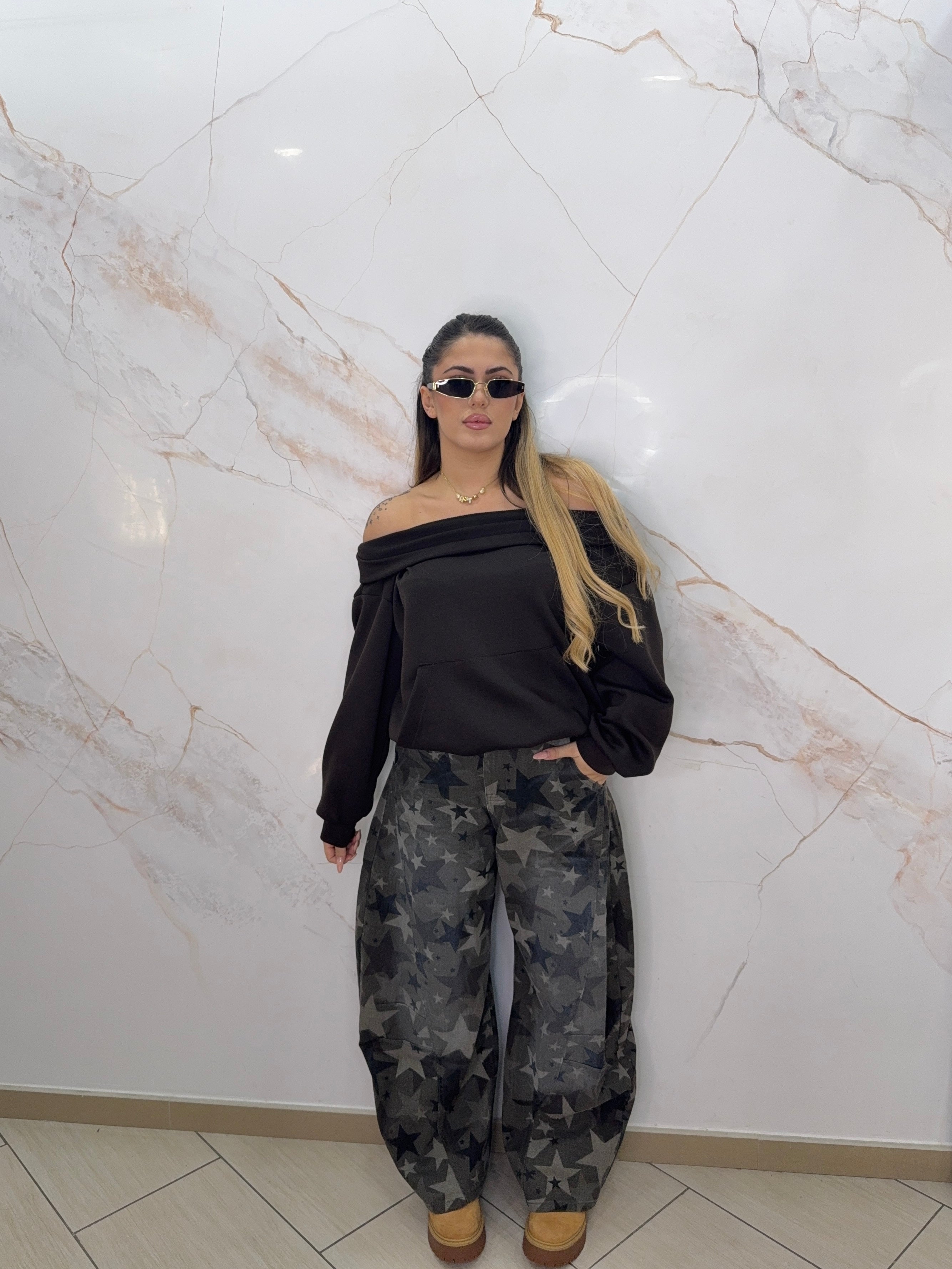 Felpa scollo a barca