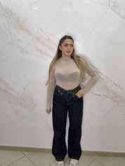 Jeans risvolto shine