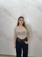 Jeans risvolto shine