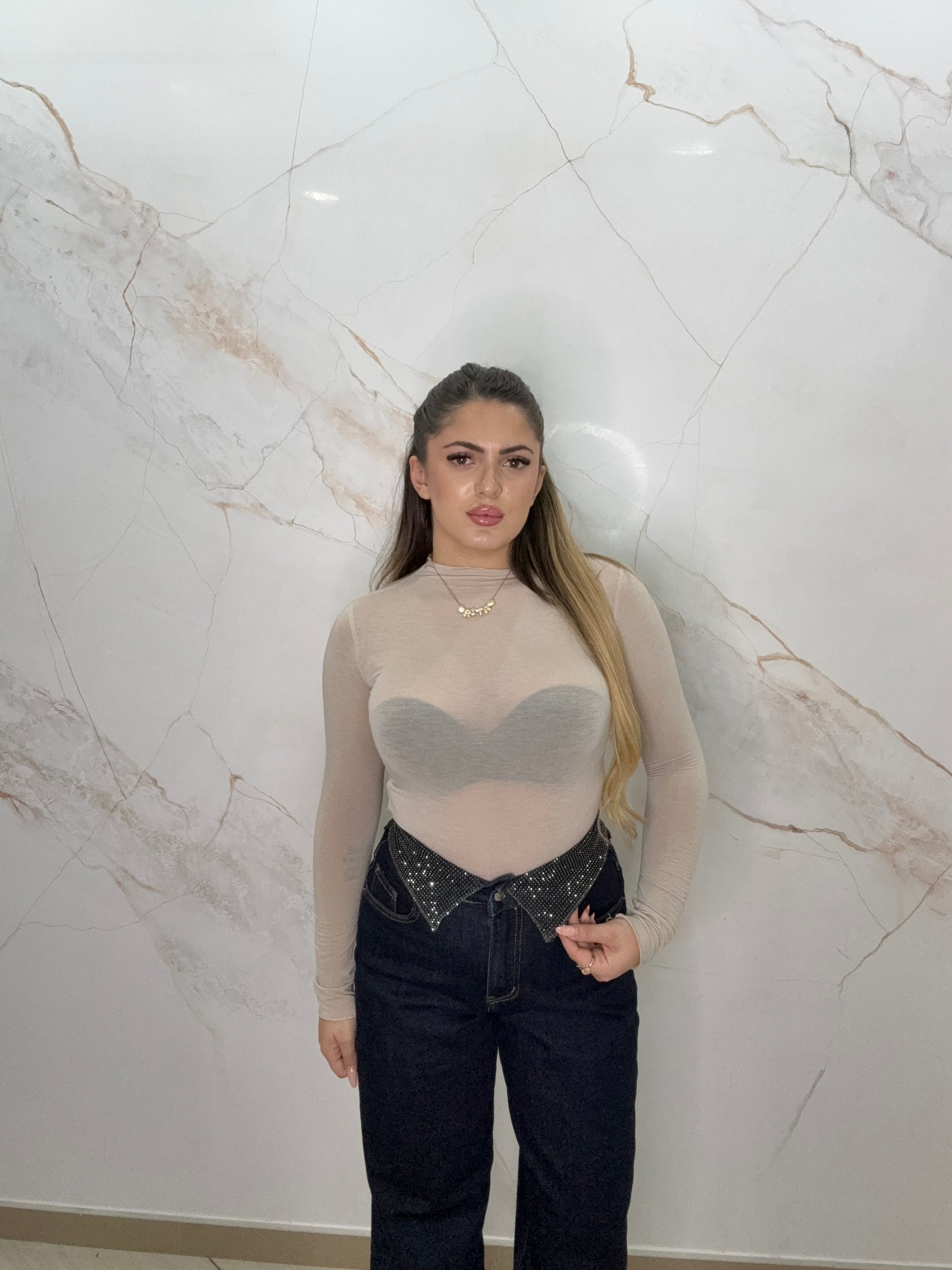 Jeans risvolto shine