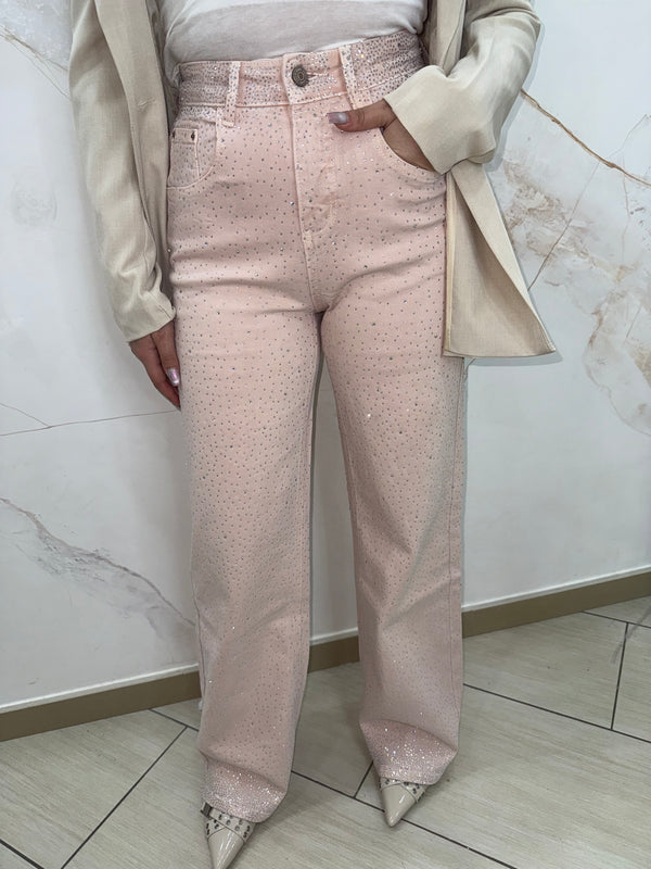 Jeans Rosa Strass